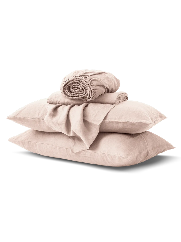 Wilet Linen Sheet Set in Blush
