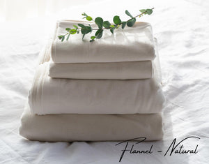 Organic Cotton - Flannel Fitted Sheets - Natural